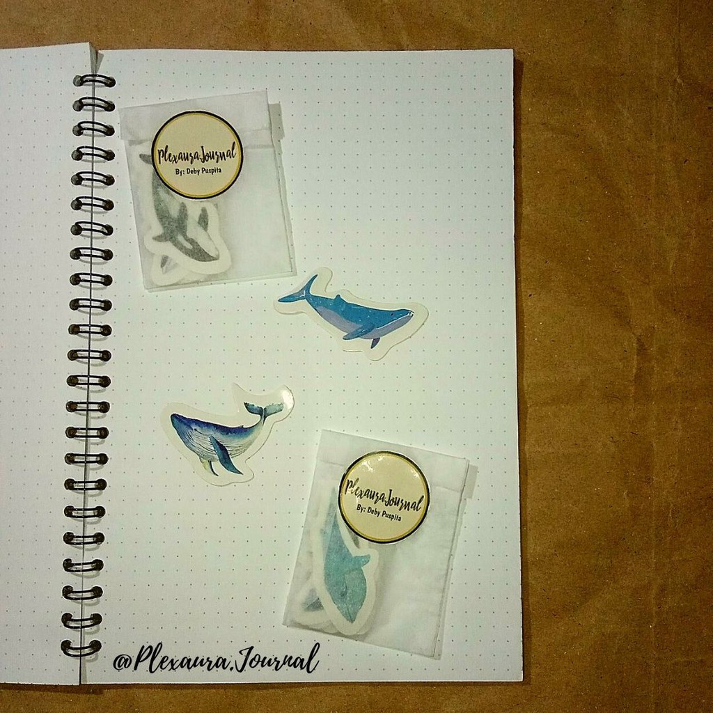 

Sticker Bujo Planner Animal Whale Korean Style Scrapbook DIY Craft