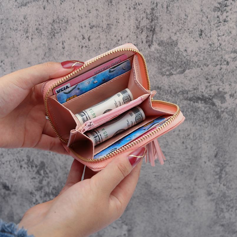 HC Dompet Wanita Kecil Motif Bunga Daisy Dompet Lipat Kecil Wanita import motif Bunga-8