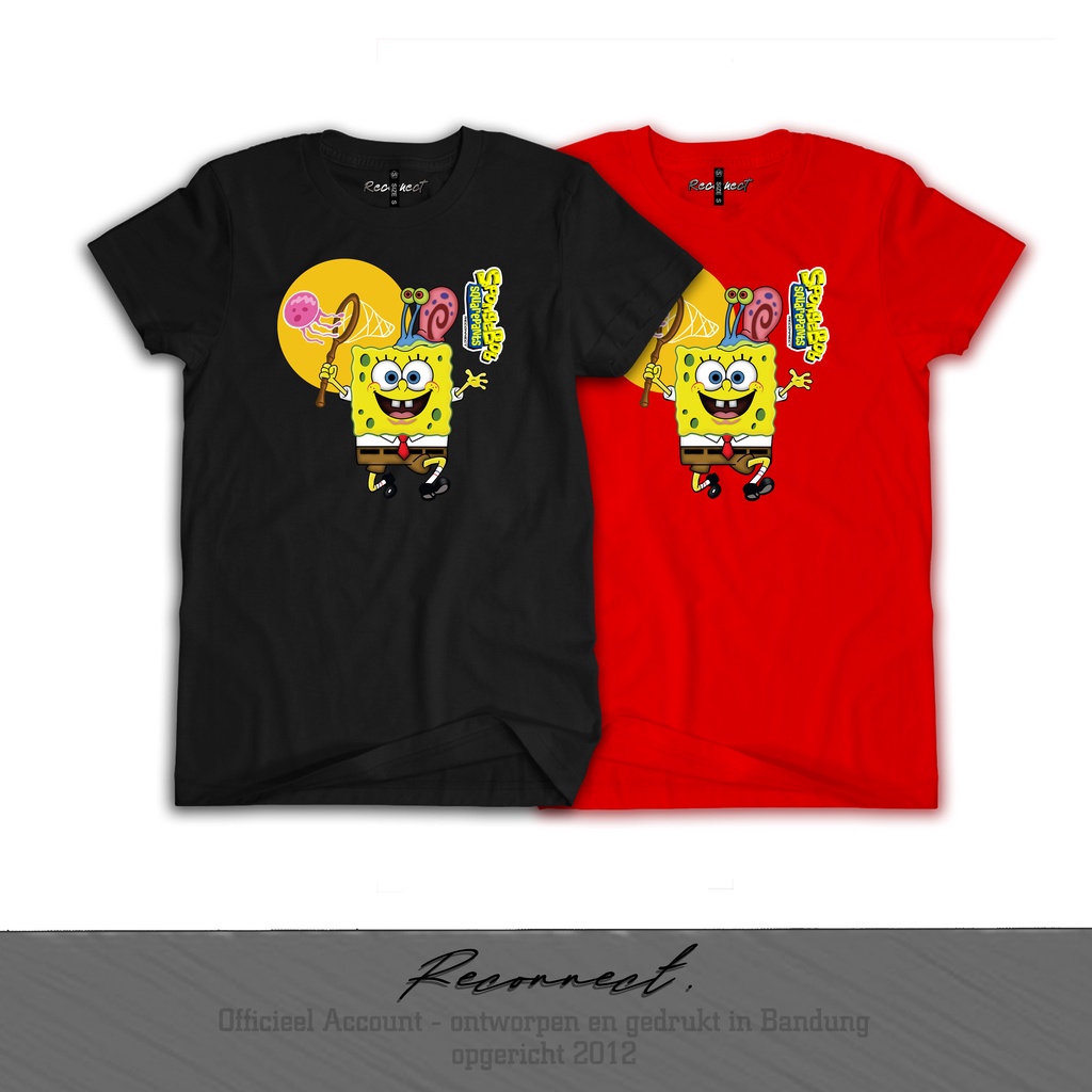 Reconnect Kaos Spongebob Squarepants - Gratis Tambah Nama - Unisex Anak / Dewasa