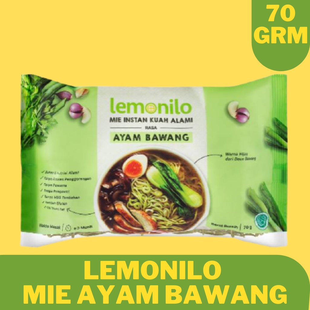 

Lemonilo Mie Instan Sehat Ayam Bawang Halal tanpa Bahan Pengawet Vegan enak