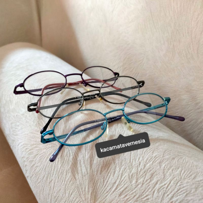 ✨ Kacamata Vernesia ✨Frame Kacamata Minus Pria Wanita Kecil Bulat