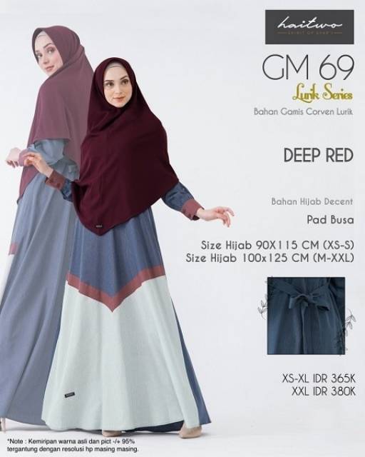 GAMIS SYARI GM 69 II 1  SET KHIMAR II HAITWO