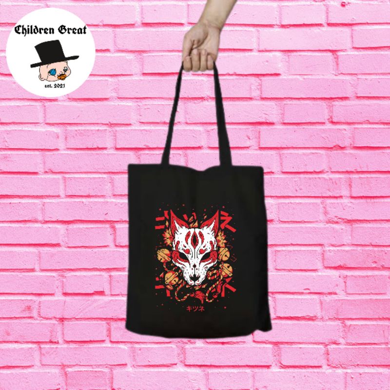 Tote bag WEREWOLF anime red totebag resleting japan / canvas / distro / totebag jinjing hitam polos 