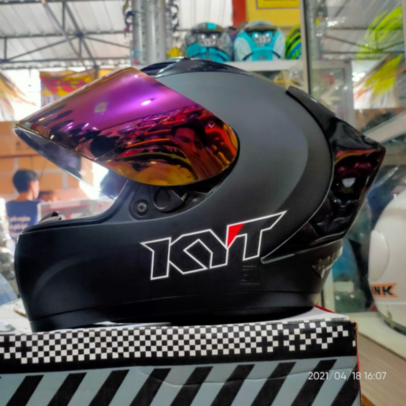 HELM KYT R10 BLAK DOFF PAKET GANTENG ONGKIR 2KG-2