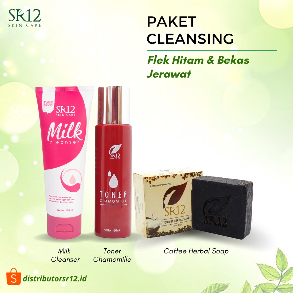 Paket Cleansing Pembersih Wajah SR12 Double Cleansing Perawatan Wajah Flek Hitam Noda Bekas Jerawat