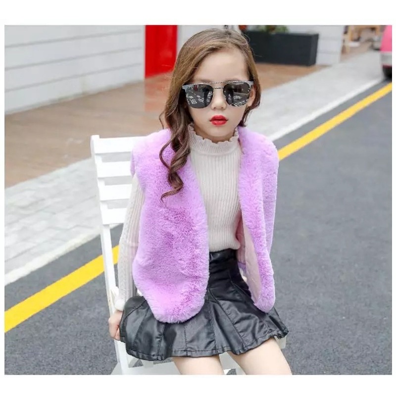 Fur vest winter kids rompi bulu anak musim dingin import hangat cewek cowok teen remaja korea