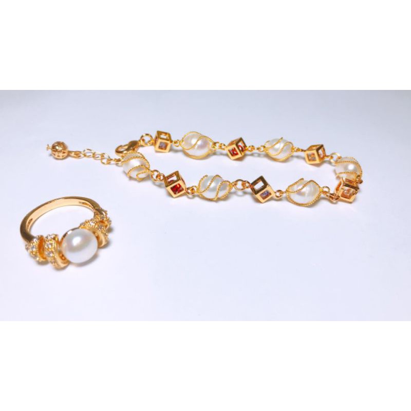 SET GELANG CINCIN MUTIARA