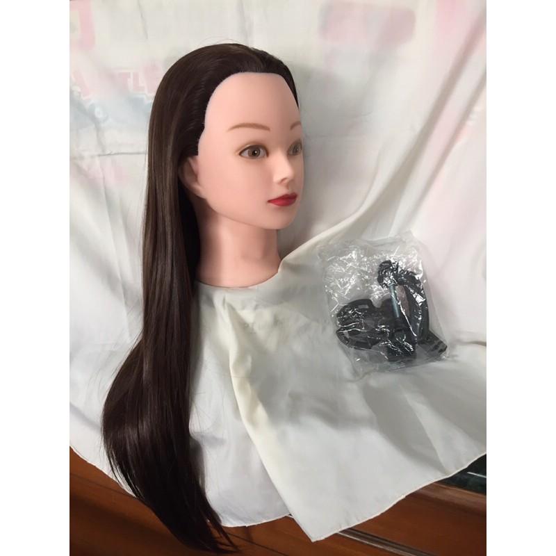 manekin patung rambut sintetis + holder