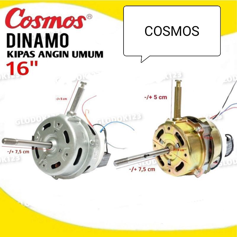 Motor Dinamo Kipas Angin 16 inch Merk Cosmos, Sanken, KDK, dan Merk Lainnya