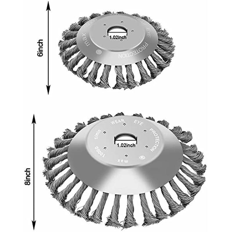 8 Inch Pisau Rumput Bulat Kepala Sikat Pisau Mesin Potong Rumput Bahan Kawat Baja Gendong Grass Trimmer Mata Bulat Bahan Kabel Pemotong Rumputma
