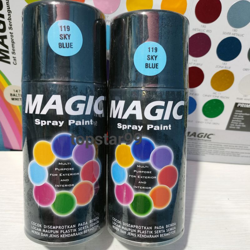 Pilox Pilok Magic Biru Langit Sky Blue 119 300cc Biru Muda Ukuran Besar Cat Semprot Magic Diton 300cc Pilok Magic Pilox Magic Cat Magic 300 cc