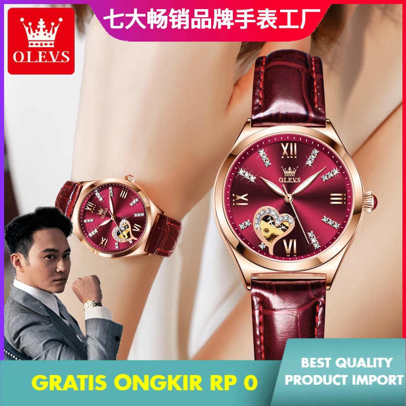 Jam Tangan Wanita Olevs  Watch Wanita Berjaga-jaga Automatic Mekanis Watch Kuaishou  Douyin Hot Sale