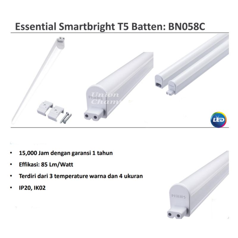 Lampu Philips T5 LED 13W Essentials Smartbright Philips BN058C 13 Watt L1200mm