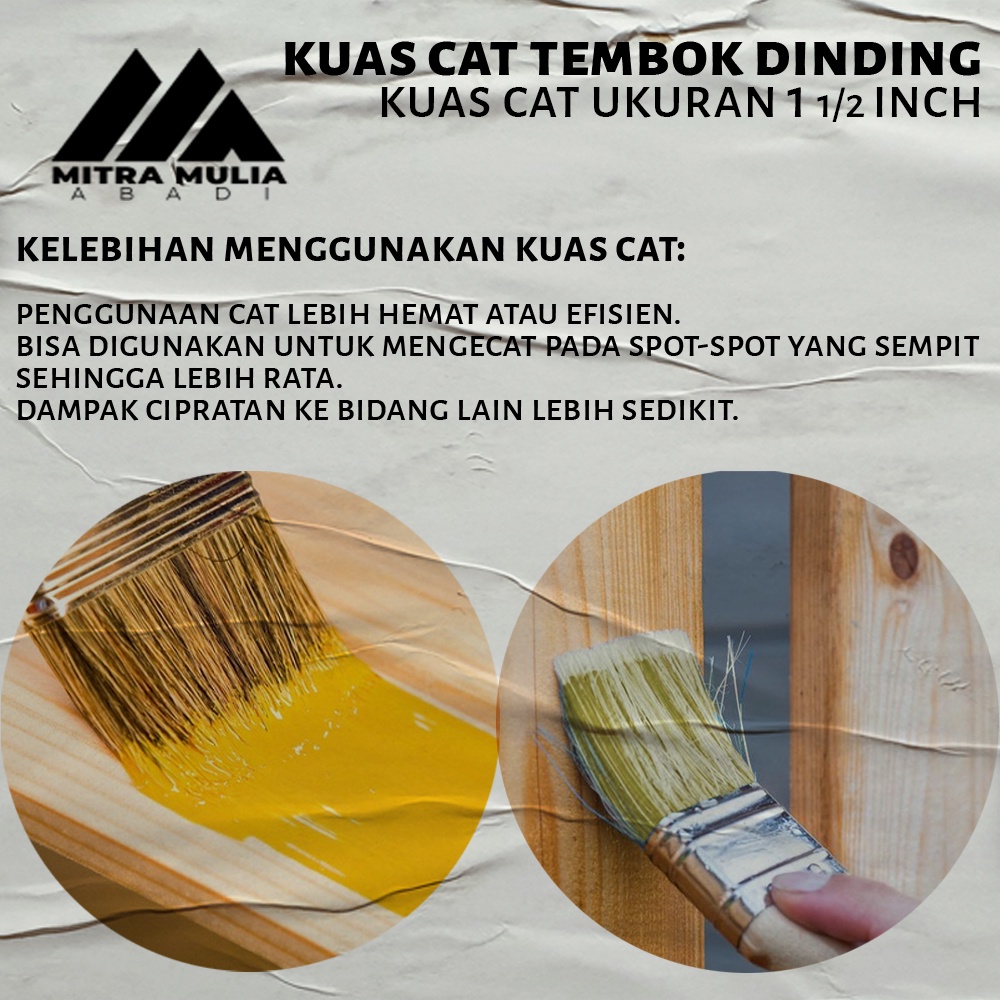 Kuas / Koas Cat Tembok Ukuran 1 1/2&quot; 1.5 inch inci | kuas cat dinding | kuas bulu halus