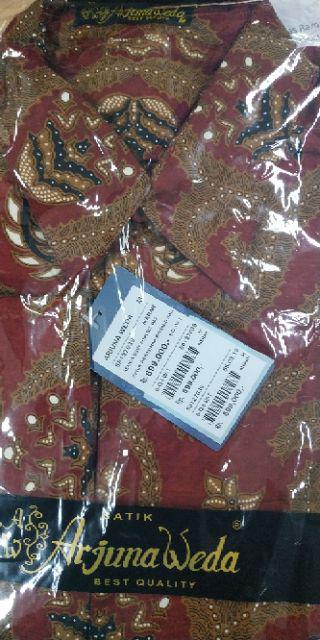 Arjuna Weda Kemeja Batik Pisang Bali 2 - Merah