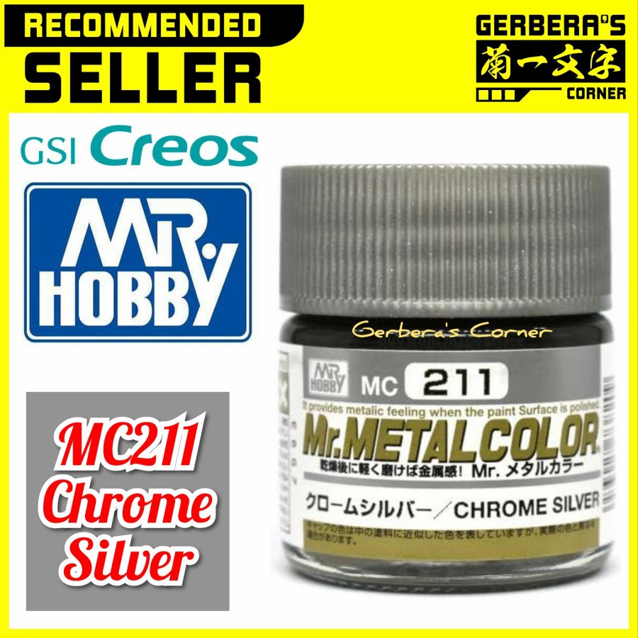 Mr Color MC211 MC211Y Chrome Silver Mr. Hobby Lacquer Paint Cat Gundam