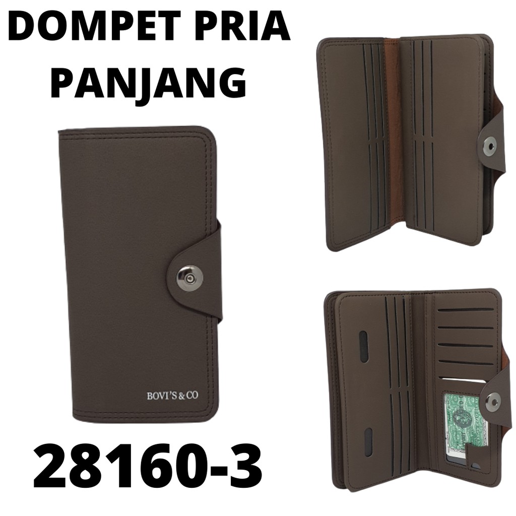 Dompet Pria Panjang Kulit Murah Bahan PU Leather|Dompet Laki Laki Panjang Kancing Magnet|MIX#PJG#KCG