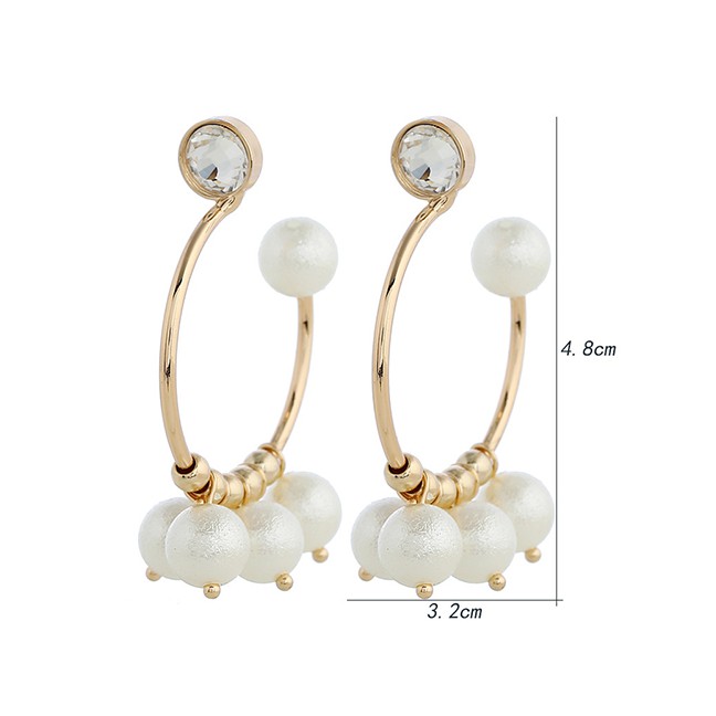 LRC Anting Tusuk Fashion Gold Pearl Ear-rings F41274