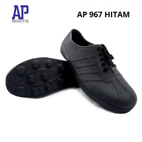 AP Cucuk 967 Hitam Sepatu Pria AP Boots Cucuk Putih dan Hitam Size 37-42 - Sepatu Karet AP Boots Multifungsi - AP PUL Bola 967 Hitam - AP Boots Petani dan Berkebun - AP Boots Terlaris Termurah - FANZ STORE