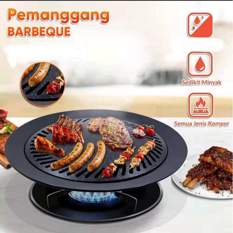 alat panggang/grill plate/square grill/panggangan putar bulat