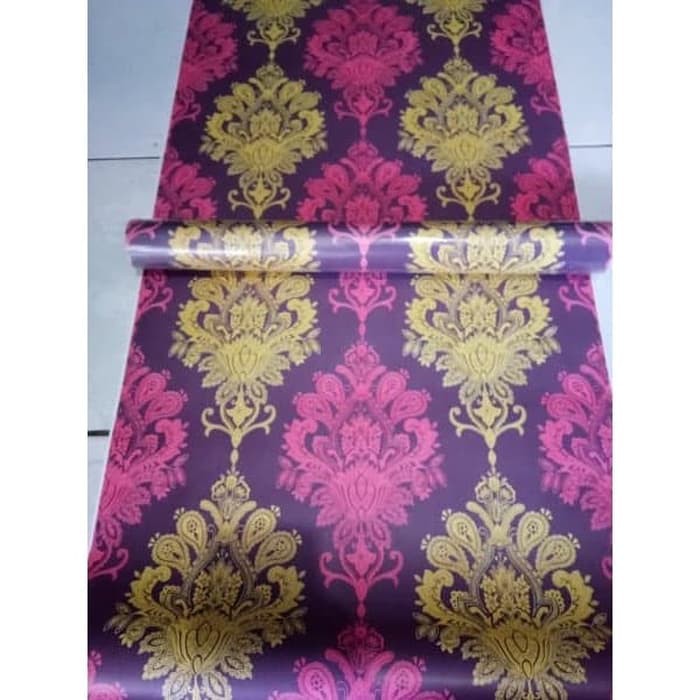 CY1002 Wallpaper Batik Gold List Hitam 10 m X 45 cm Wallpaper Stiker