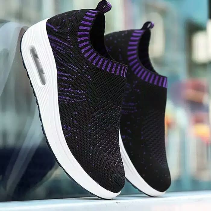 Sepatu Wanita Slip On Venom Eagle Hitam Ungu