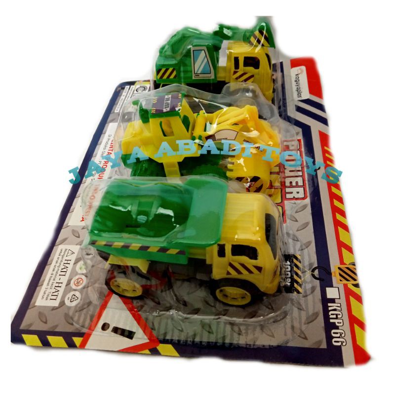 Mainan anak laki laki Mobil truck Konstruksi 3pc Truck Excavator Garuk Truck Dozer dan Truck Dump