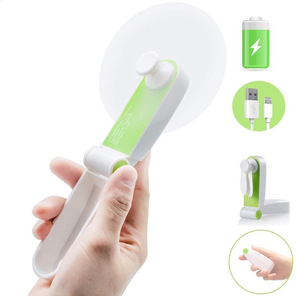 Kipas Angin Mini Lipat - Handheld Portable Mini Fan USB - Folding Charging Fan Portable -Kipas Lipat