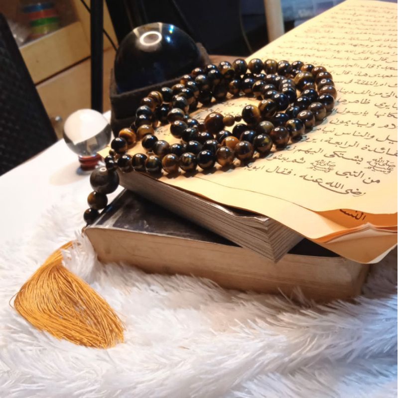 Tasbih Japa Mala Tiger Eye 8mm Hand Made By Rajarta