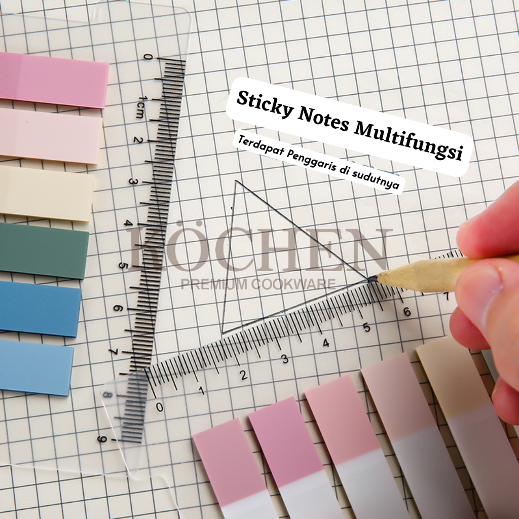 Morandi 200 Lembar Sheets Index Loose Leaf Sticky Notes Dengan Penggaris Office Note Pad Jurnal Aesthetic Fancy Color Lucu