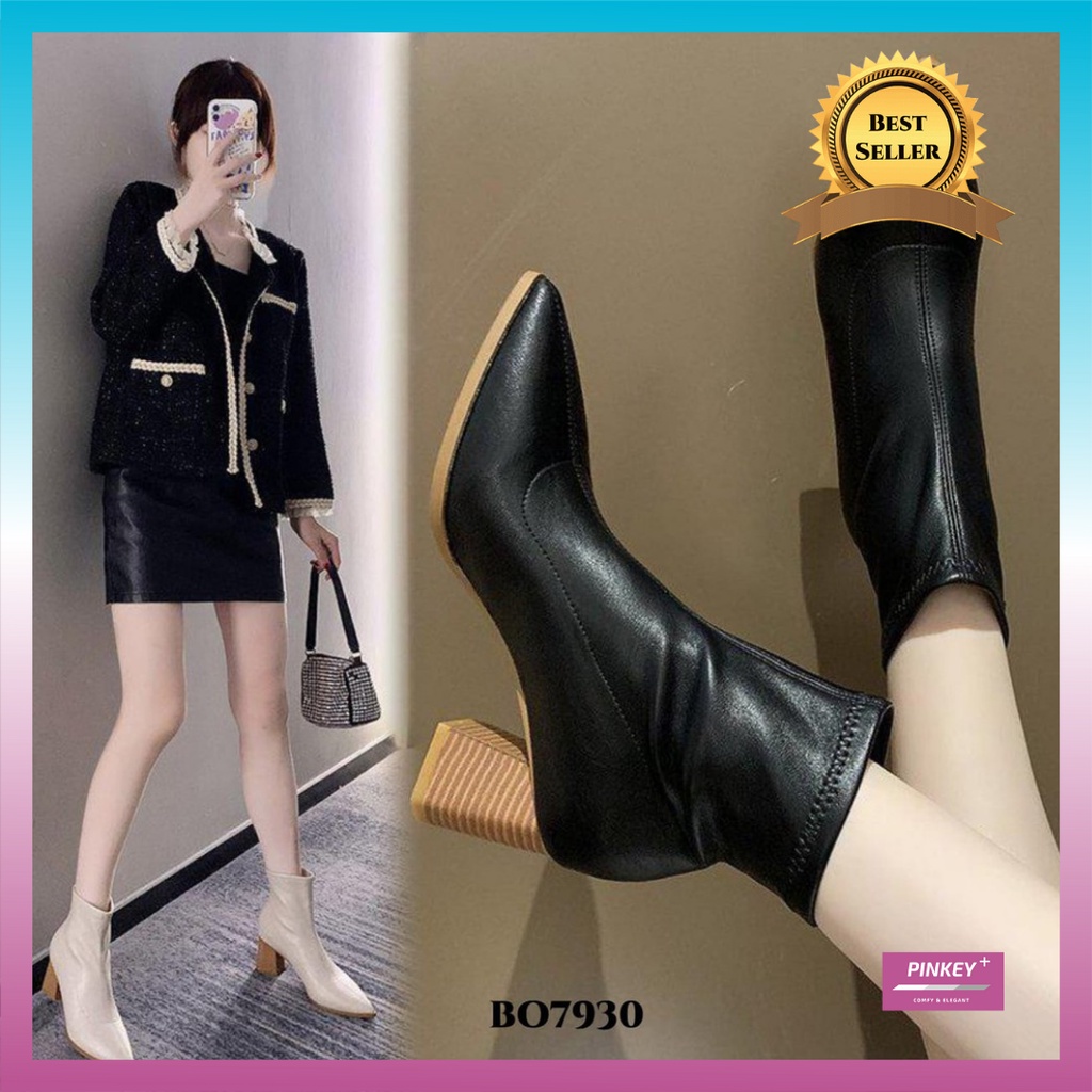 ✅PINKEY P027 RESTOCK SEPATU BOOTS FLAT KOREA HEELS