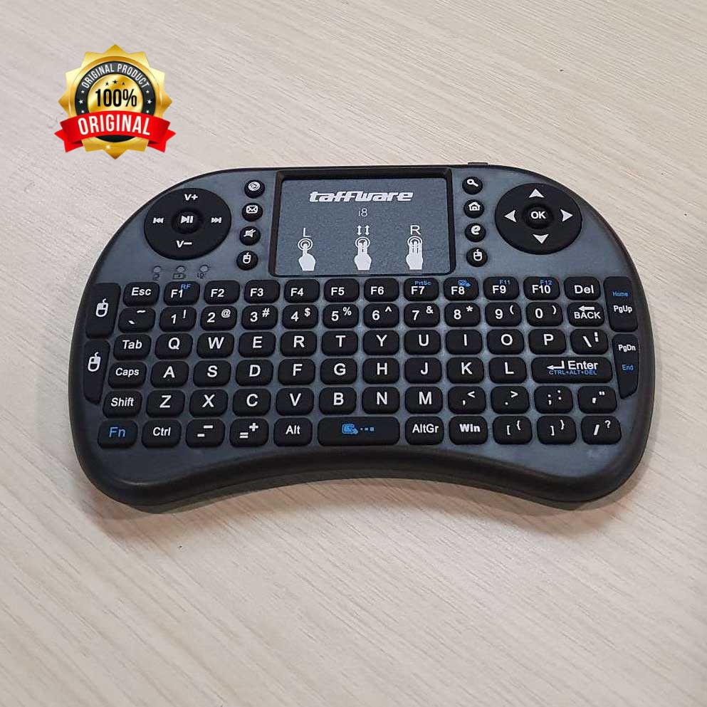 Mini Keyboard Wireless 2.4GHz dengan Touch Pad &amp; Mouse Taffware - i8-aOMKY0RBK