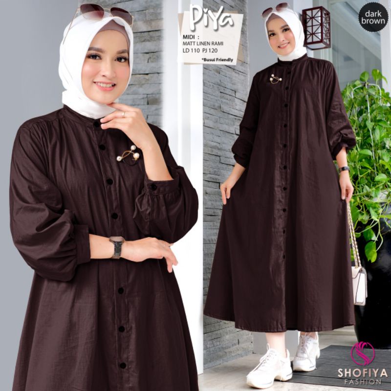 Piya Dress Midi Dress Piya Midi Dress Linen Rami By shofiya