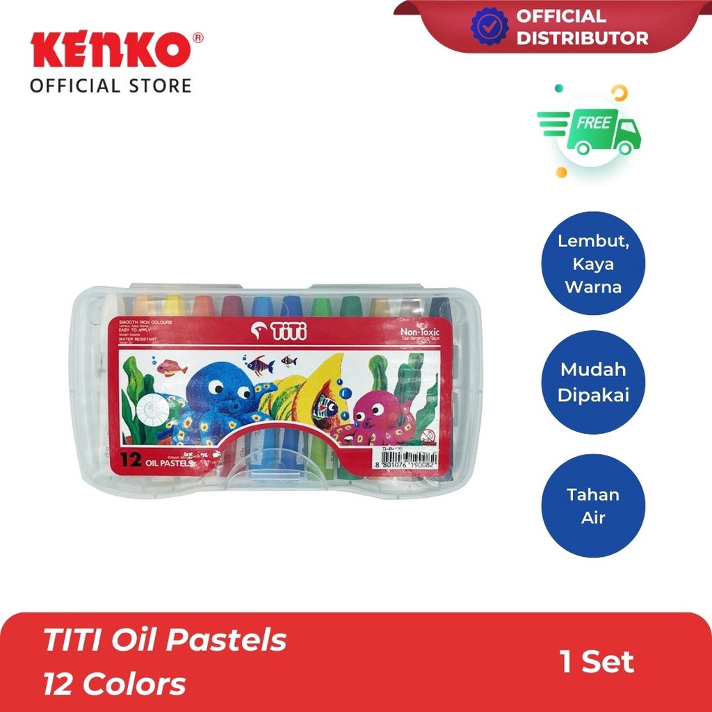 

TITI OIL PASTEL / Krayon / Crayon 12 Colors KENKO STATIONERY