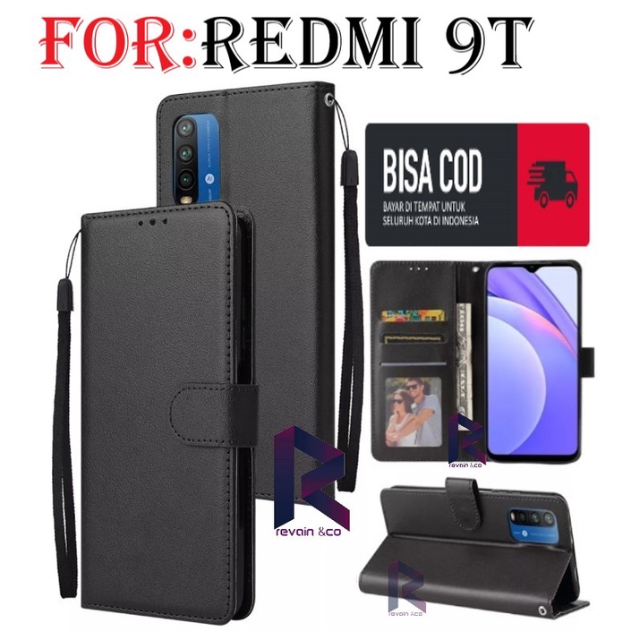 SARUNG KULIT XIAOMI REDMI 9T CASE FLIP WALLET LEATHER KULIT PREMIUM FLIP COVER SARUNG BUKA TUTUP FLIP CASE REDMI 9T