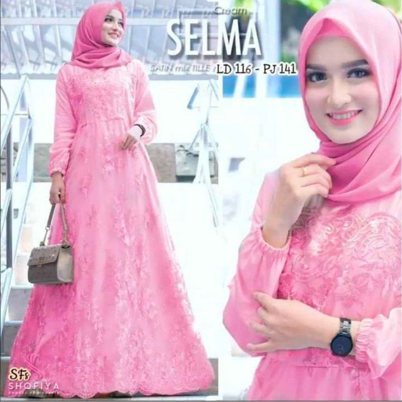 (BISA DIBAYAR DI TEMPAT COD)GAMIS SELMA JUMBO LD 120CM DAN STANDAR/BUSUI ZIPPER DEPAN