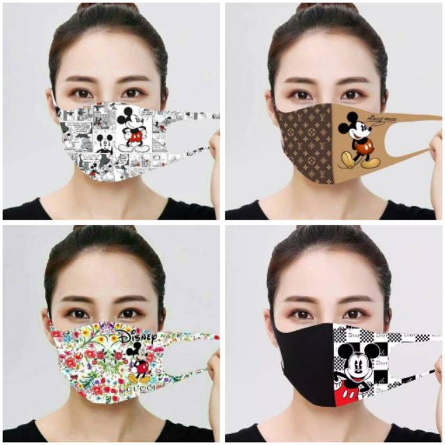 Masker scuba printing motif kartun