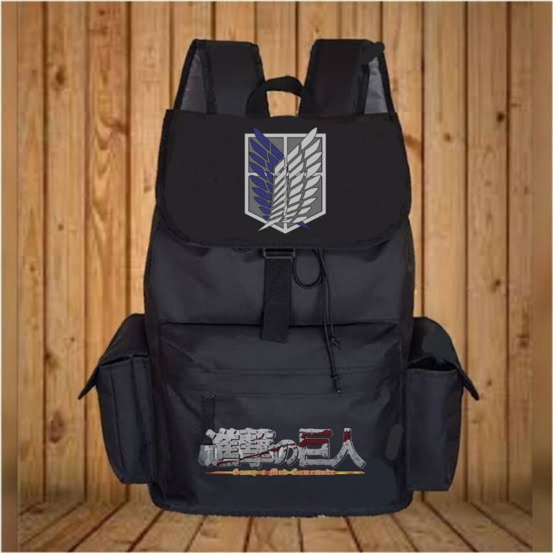 tas anime attack on titan aot model flip ada slot laptopnya tas sekolah tas backpack