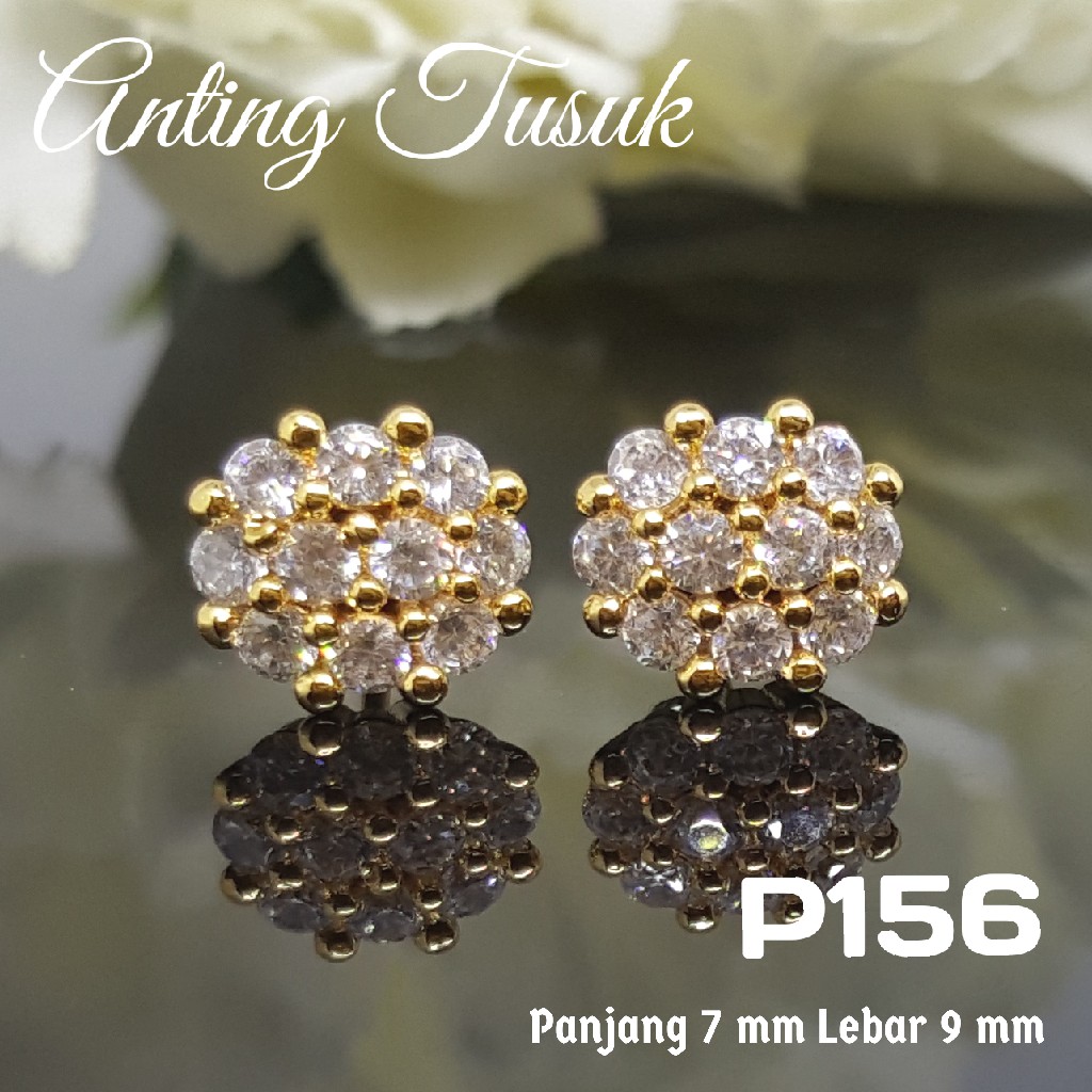 P156 Anting Giwang Berlian Mewah Perhiasan Imitasi Xuping Lapis Emas