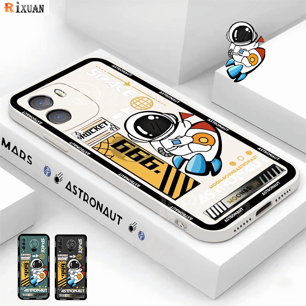 Casing TPU OPPO A57 2022 A15 A16 A16K A55 A95 A54 A53 A12 A5S A7 A3S A31 A52 A92 A94 A37 F9 4x Ri 4F Motif Astronot