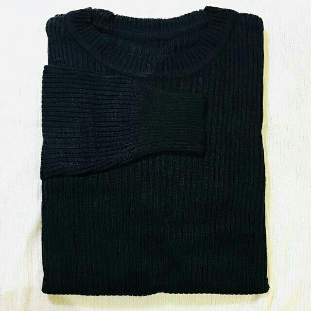 Premium Boxy Jumbo Tebal XL - XXL| Sweater Rajut Korea-hitam
