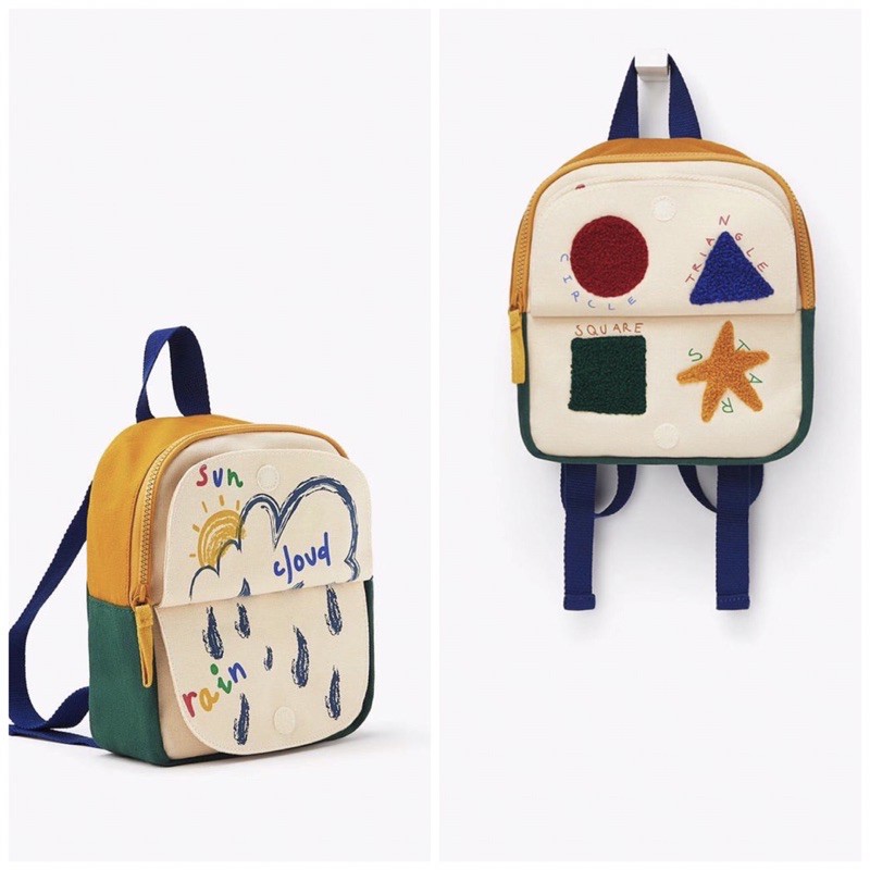 ORIGINAL  Zara kids backpack sun cloud colour learning / tas ransel anak laki-laki