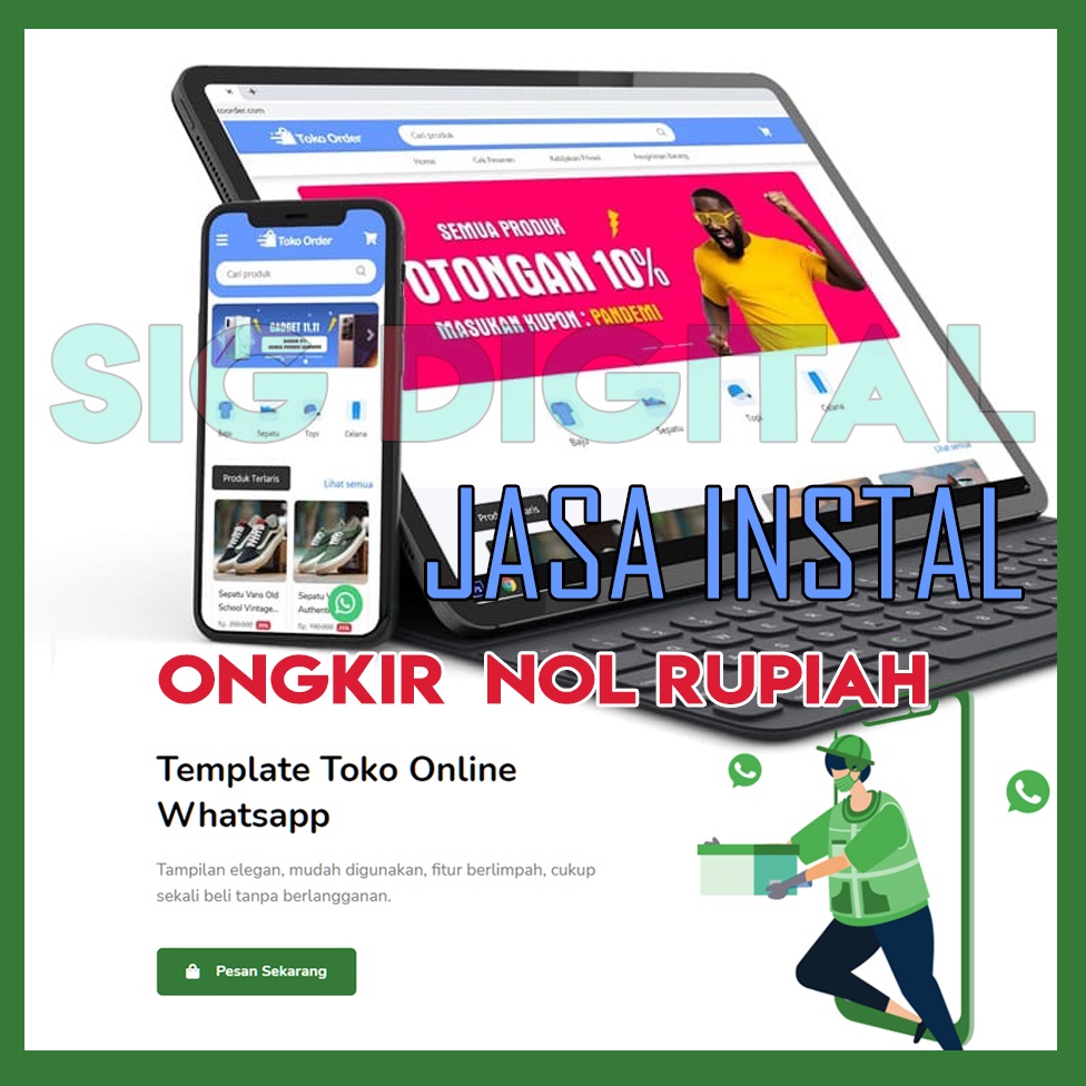 JASA INSTAL TOKO ORDER - TEMPLATE TOKO ONLINE  FISIK DIGITAL ATAU AFFILIATE