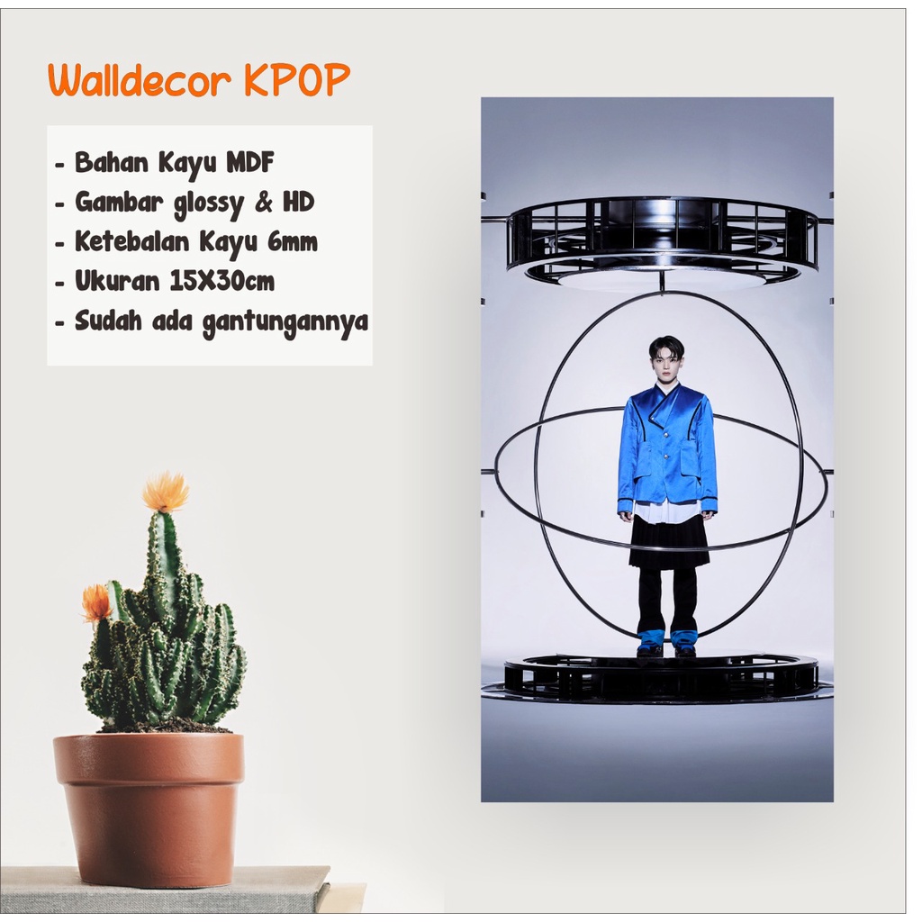 WALLDECOR  NCT 2021 TAEYONG UKURAN 15X30 CM WALL DECOR POSTER KAYU HIASAN DINDING KPOP