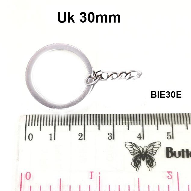 Ring Gantungan Kunci Polos, Gerigi Gepeng Rantai Uk 25 - 30mm Harga/1-12pc