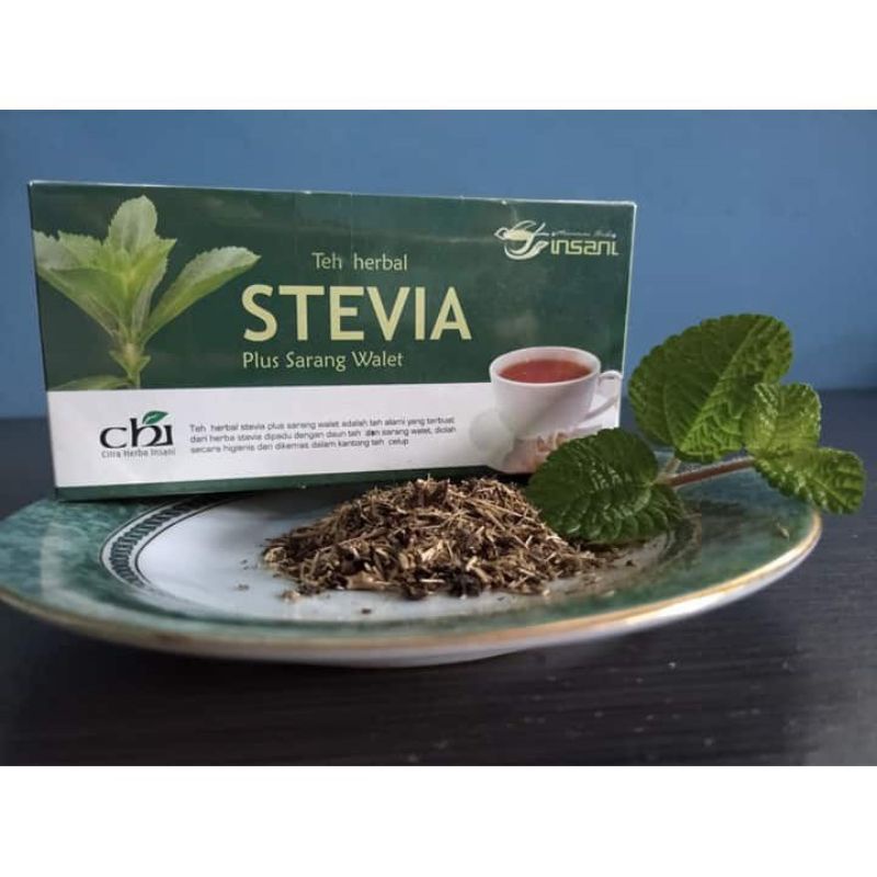 

TEH STEVIA. TEH HERBAL PENGOBATAN DIABETES. MENURUNKAN TENSI DARAH. TEH CELUP ISI 20 Kantong