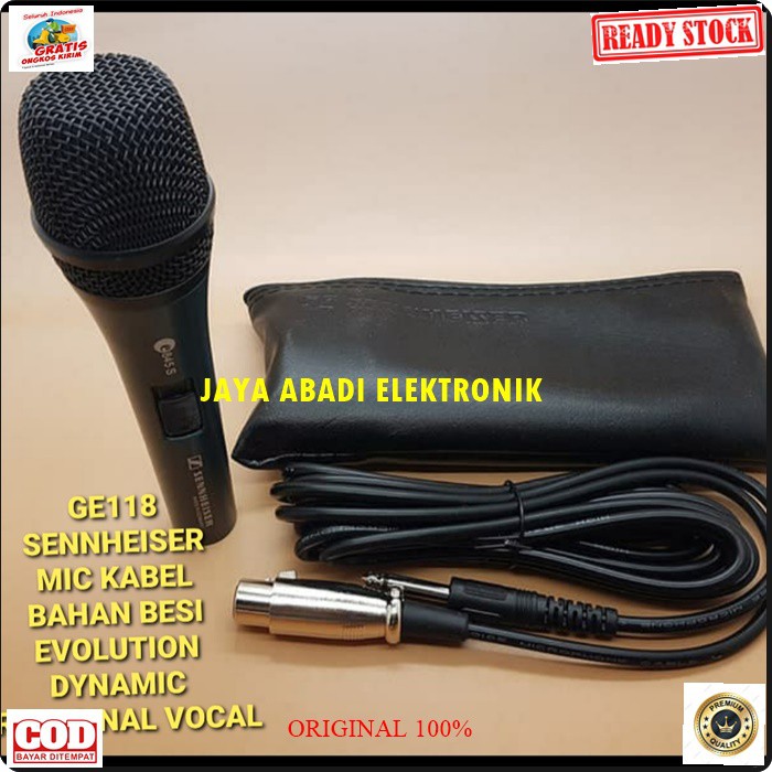 G118 SENNHEISER MIC KABEL BESI LEGENDARY DYNAMIC MIKROPHONE KARAOKE VOKAL AUDIO SOUND SYSTEM PENGERAS SUARA PRO PROFESIONAL LEGENDARIS TERBUAT DARI BESI BISA KESEGALA JENIS AUDIO TIDAK MENGANDUNG BATERAI LANGSUNG COLOKKAN SAJASUARA JERNIH ENAK DIDENGAR