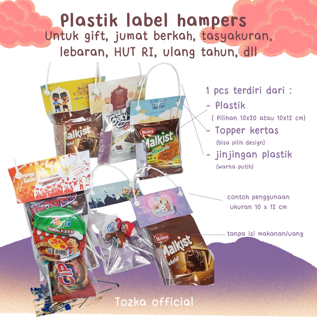 (satuan) Plastik snack hampers hadiah I Tas hampers plastik anak anak