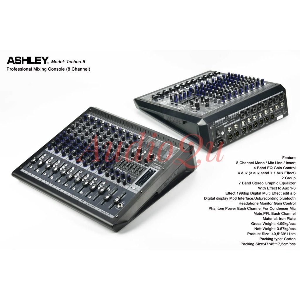 NEW EDITION MIXER AUDIO ASHLEY TECHNO 8 ORIGINAL TECHNO8 8 CHANNEL