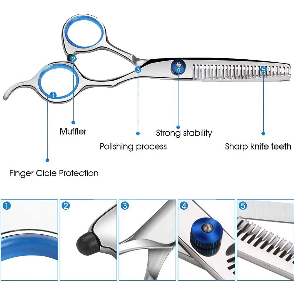 Peralatan Set Gunting Rambut Salon Profesional - Gunting Potong Rambut Pangkas Salon Profesional Stainless Steel Alat Cukur Pangkas Rambut Profesional